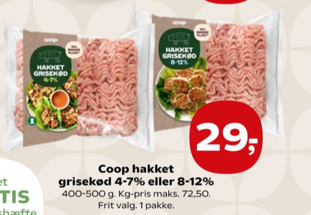 Coop, Hakket grisekød 8-12%