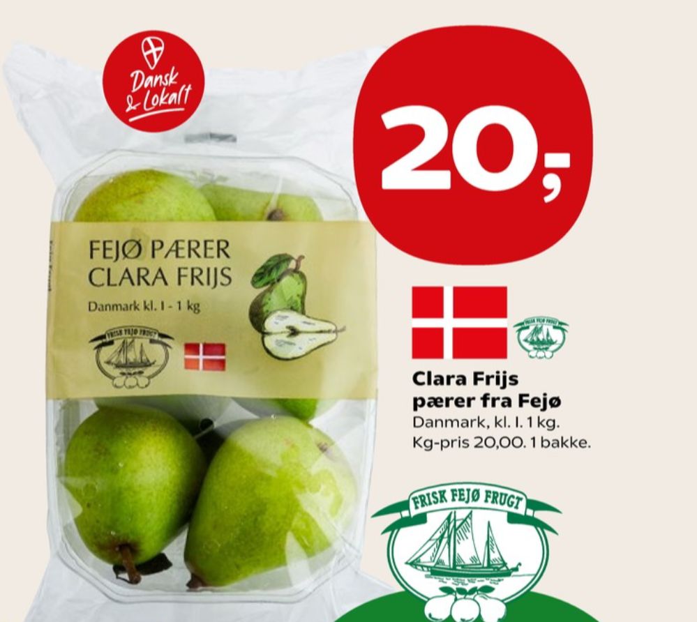 Fejø Dansk Kernefrugt, Pærer
