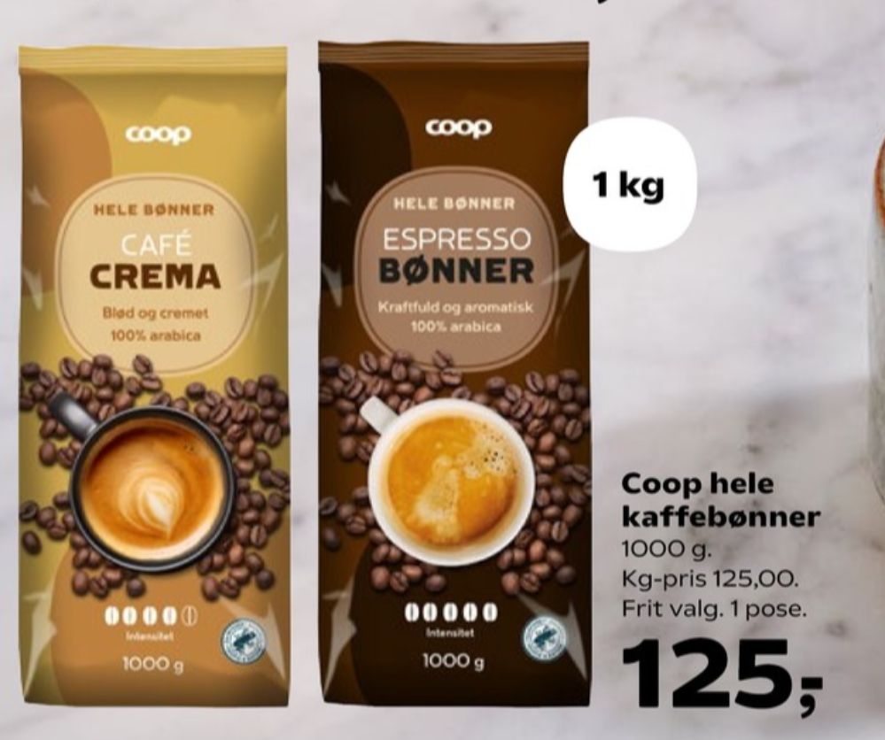 Coop Café Crema , Kaffebønner