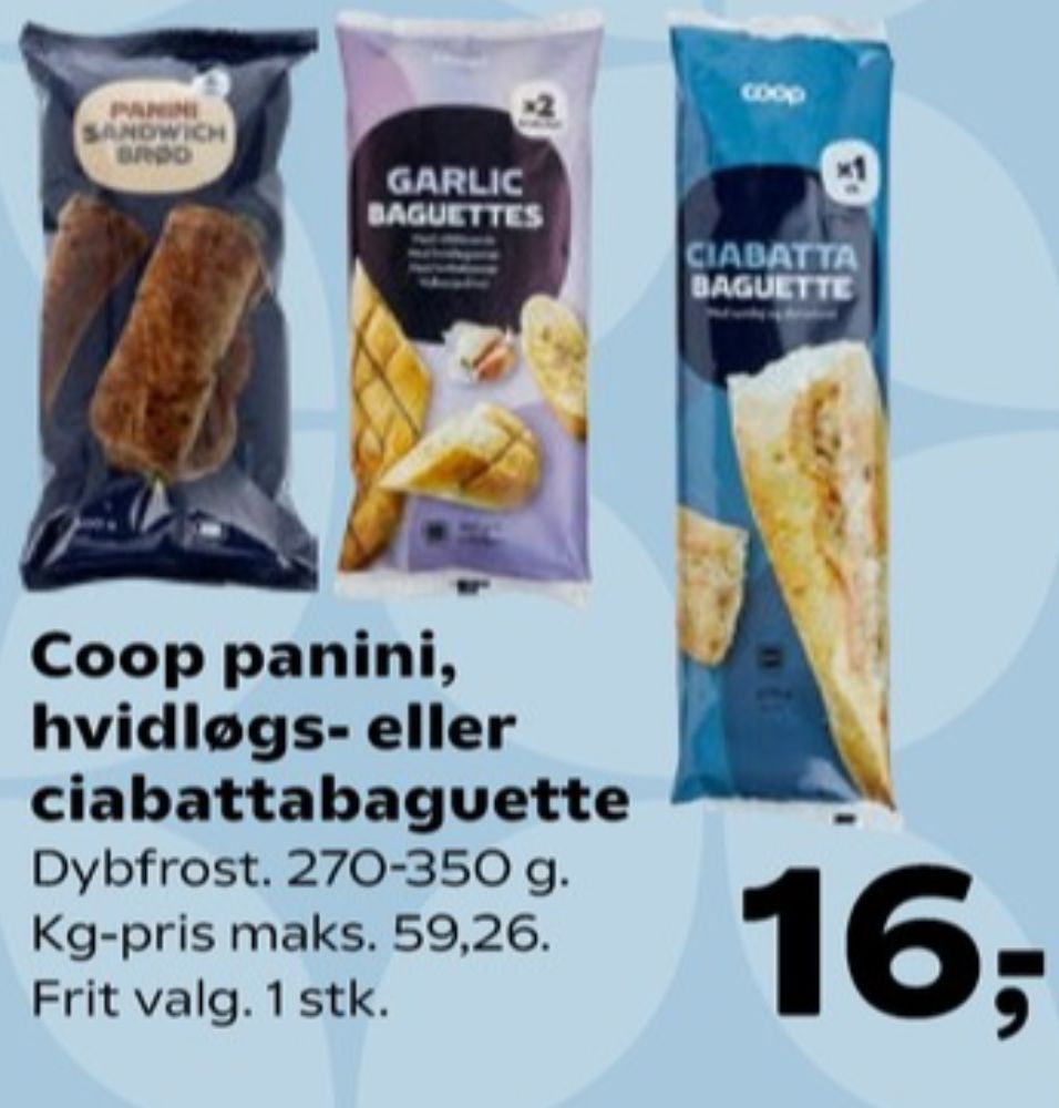 Coop, Hvidløgsbaguettes