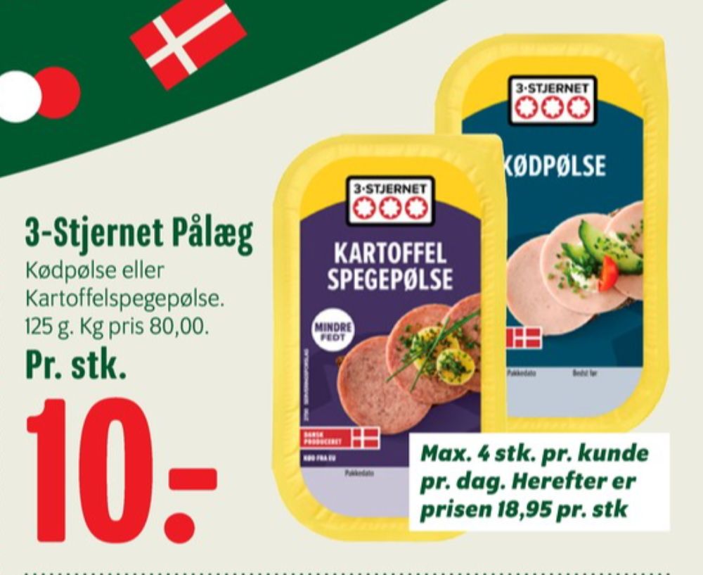 3-stjernet Gul bordpak, Kartoffelspegepølse