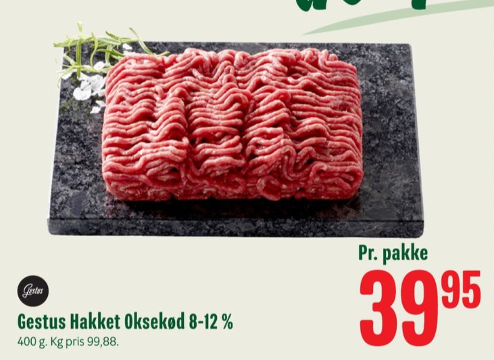 Gestus, Hakket oksekød 8-12%