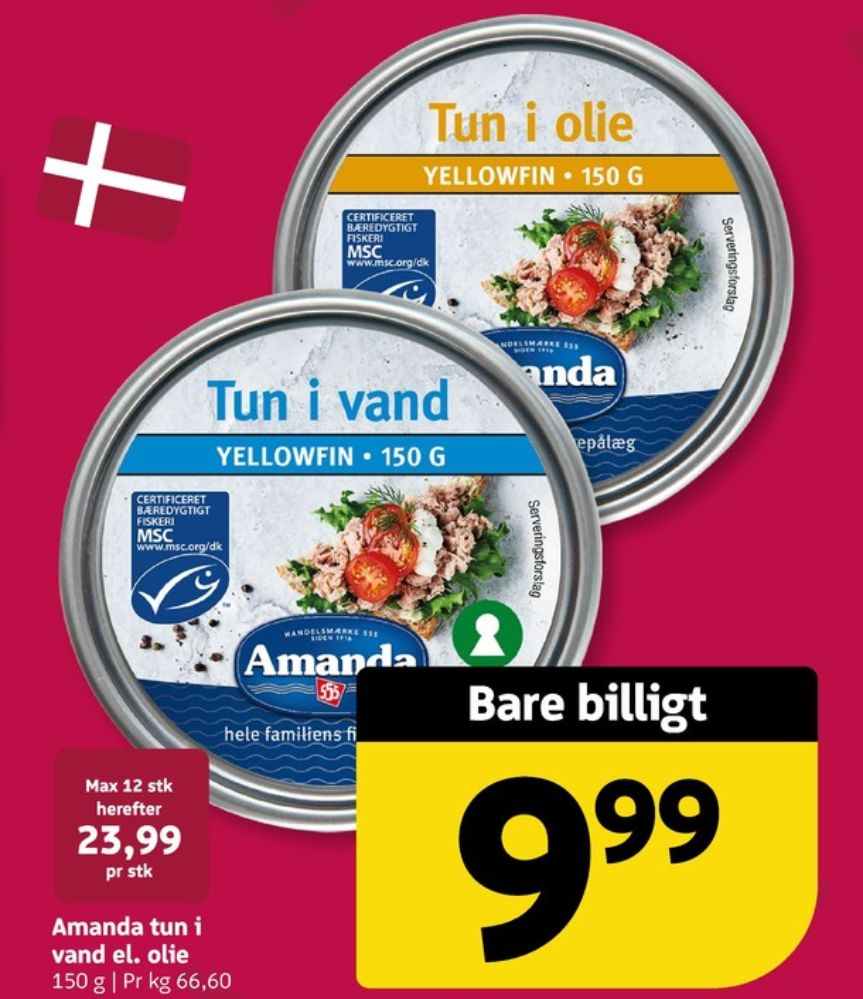 Amanda Seafood, Yellowfin Tun i vand