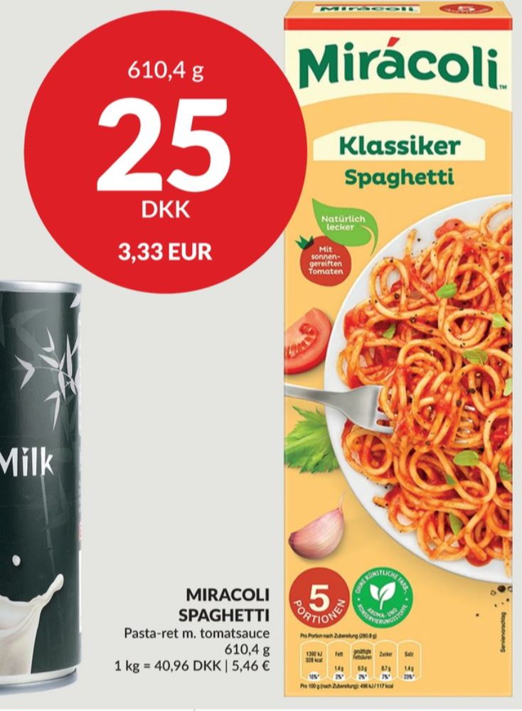 Mirácoli, Pastaretter