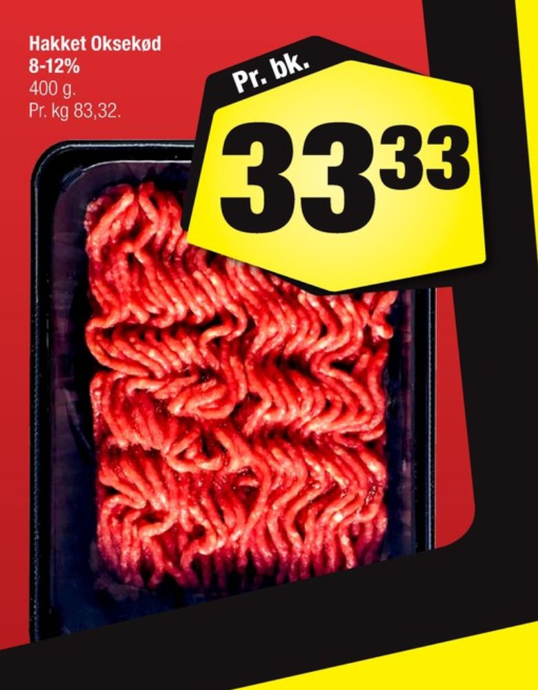 Hakket oksekød 8-12%