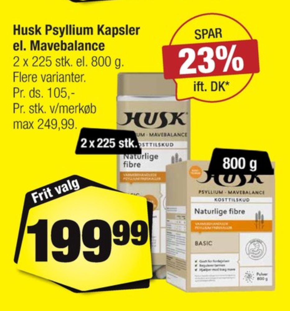 Husk, Kosttilskud