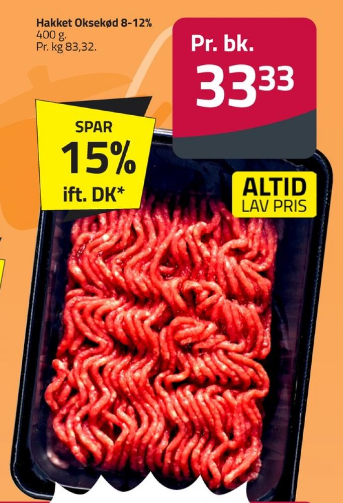 Hakket oksekød 8-12%