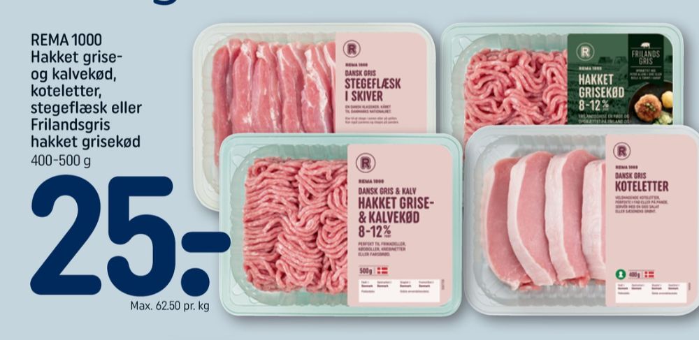 Rema 1000, Hakket kalv og grisekød 8-12%