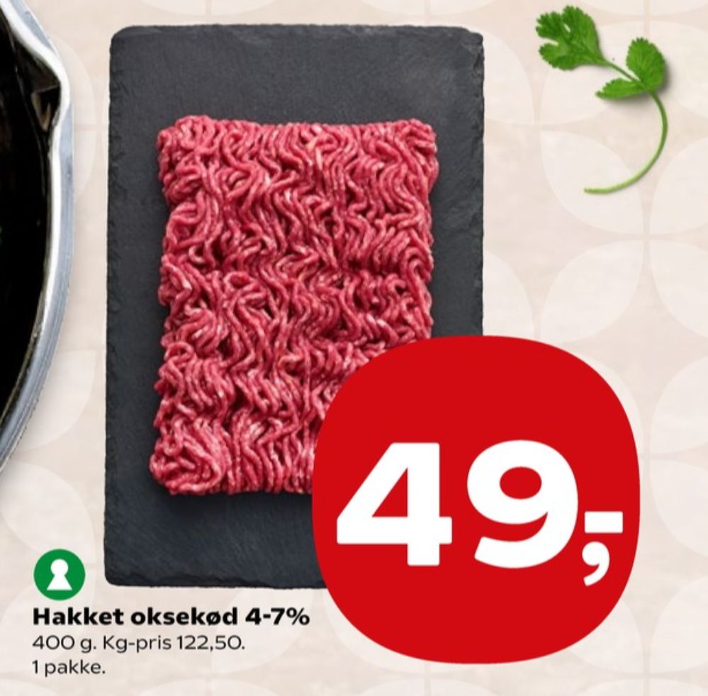 Hakket oksekød 4-7%