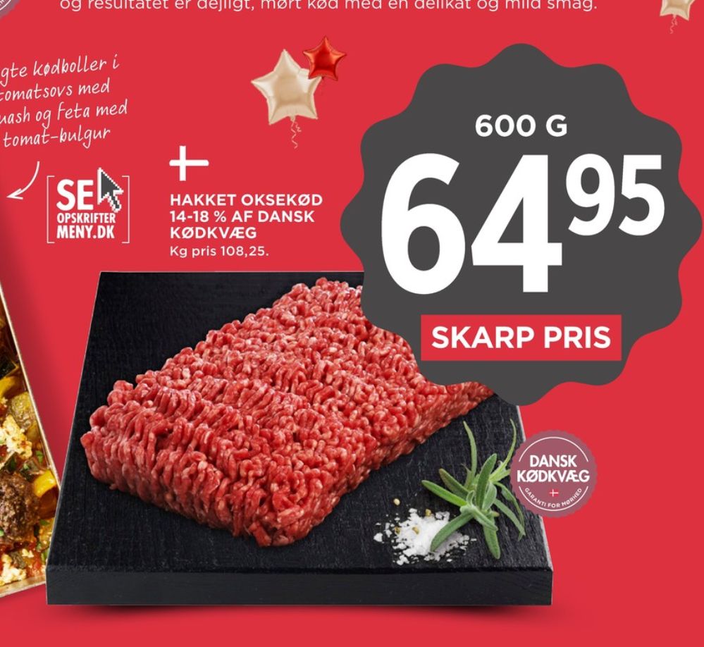 Hakket oksekød 14-18%