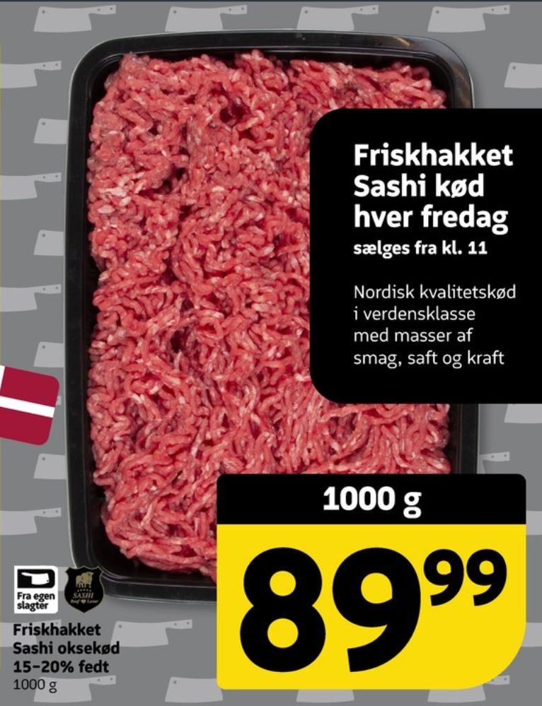 Hakket oksekød 15-20%