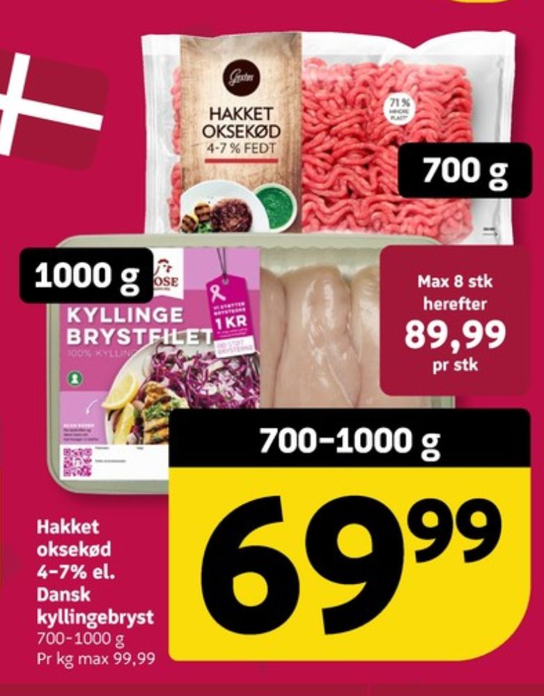 Rose, Hakket kylling 7-10%
