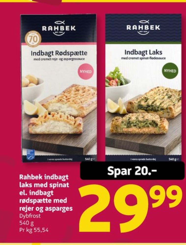Rahbek, Indbagt Rødspætte med Cremet reje- og aspargessauce
