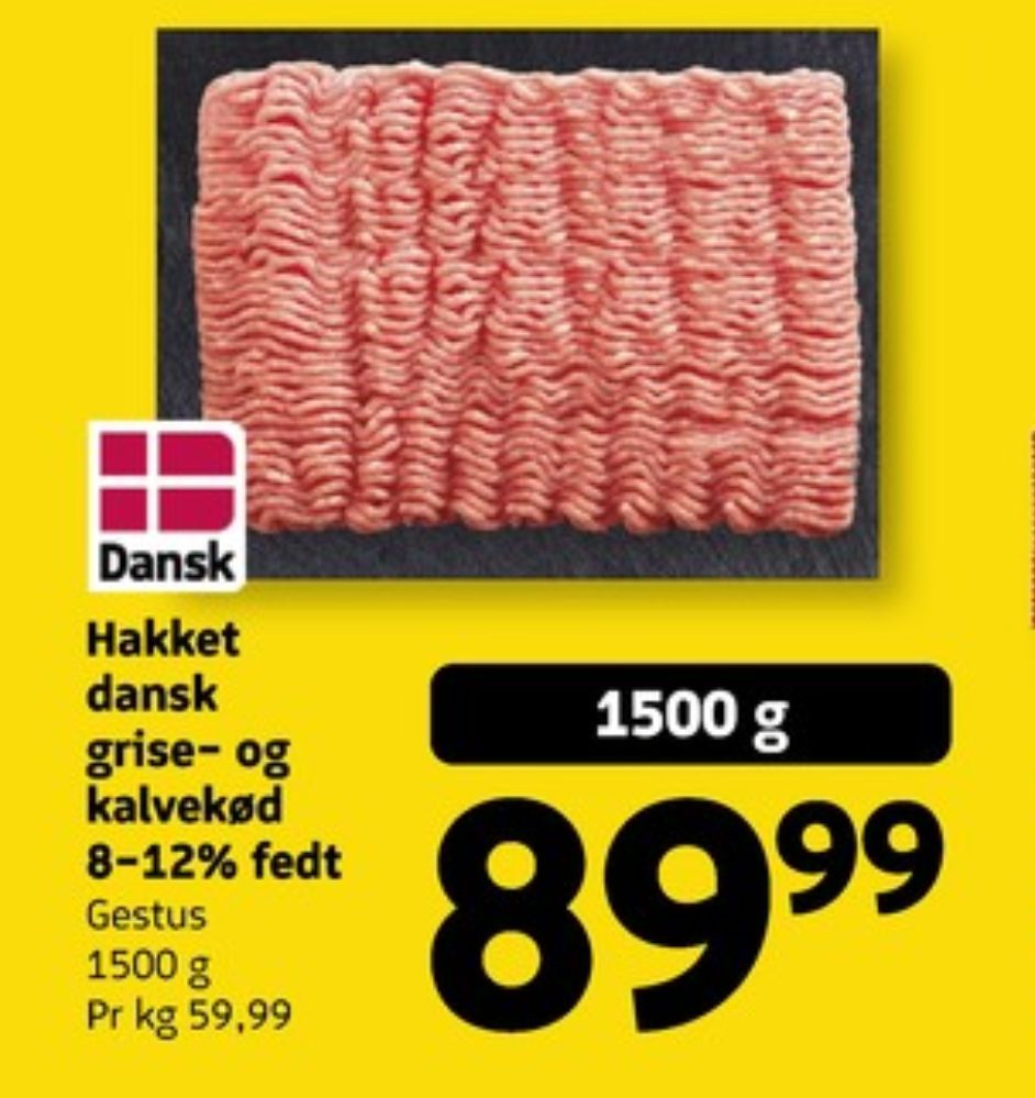 Hakket kalv og grisekød 8-12%