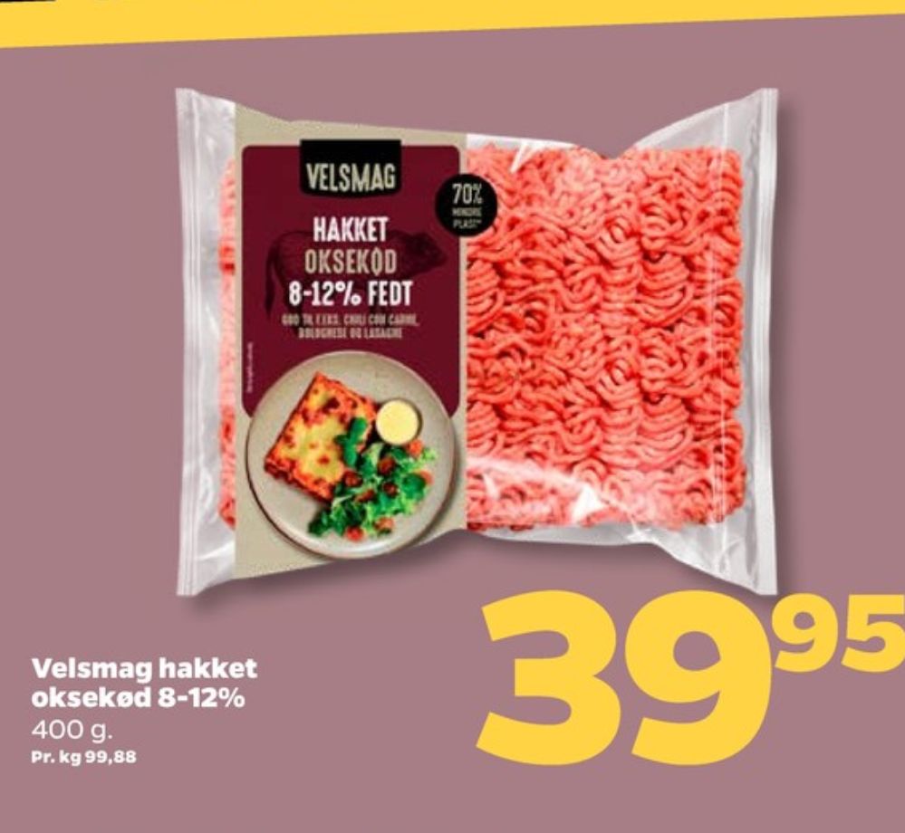Velsmag, Hakket oksekød 8-12%