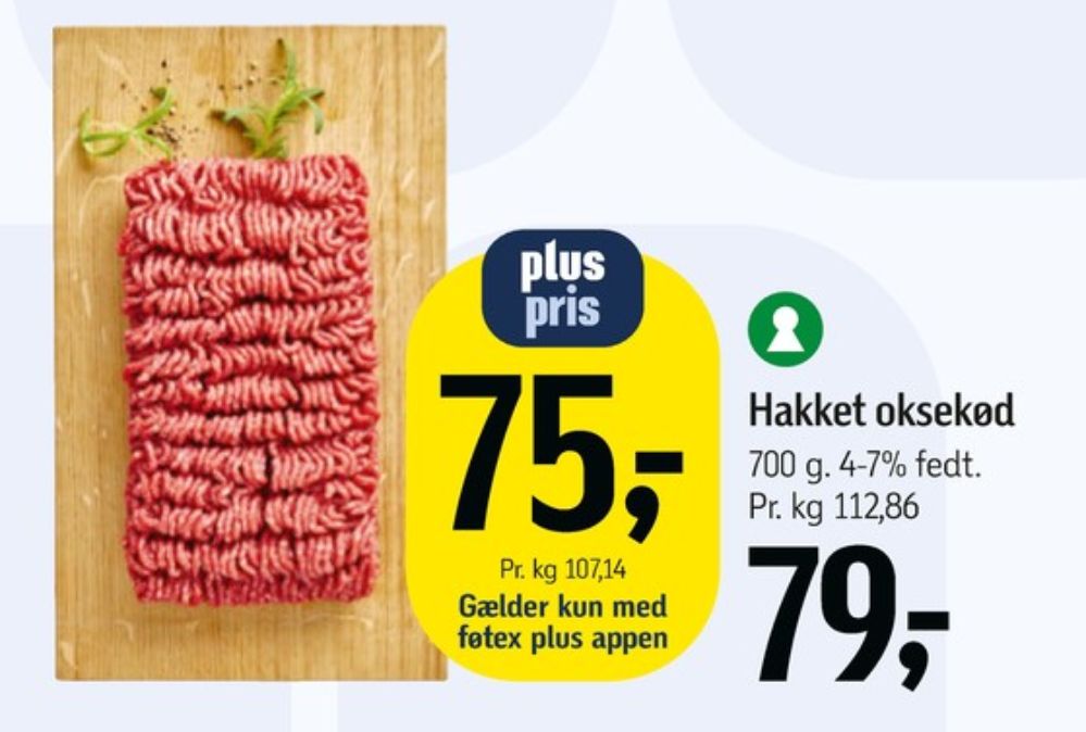 Hakket oksekød 4-7%