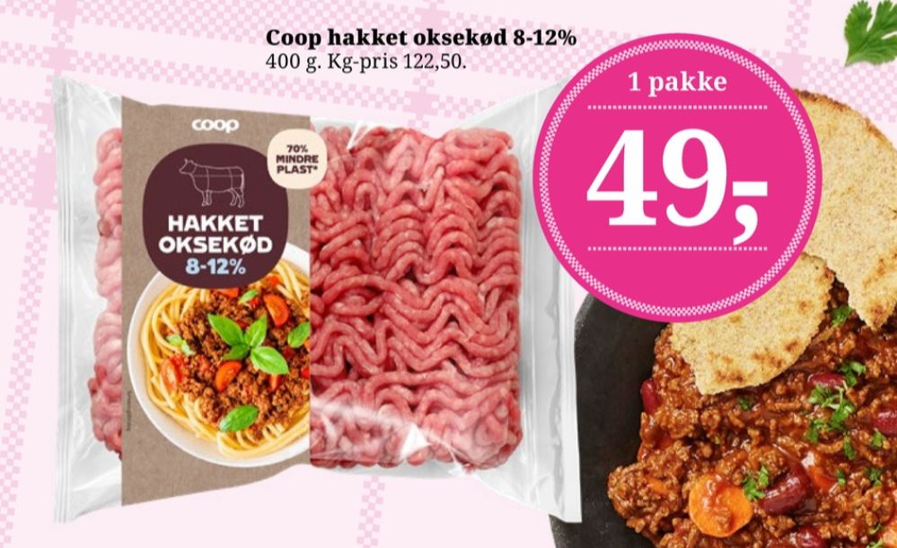 Coop, Hakket oksekød 8-12%