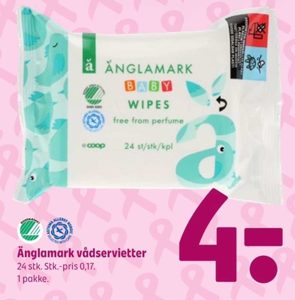Änglamark, Vådservietter
