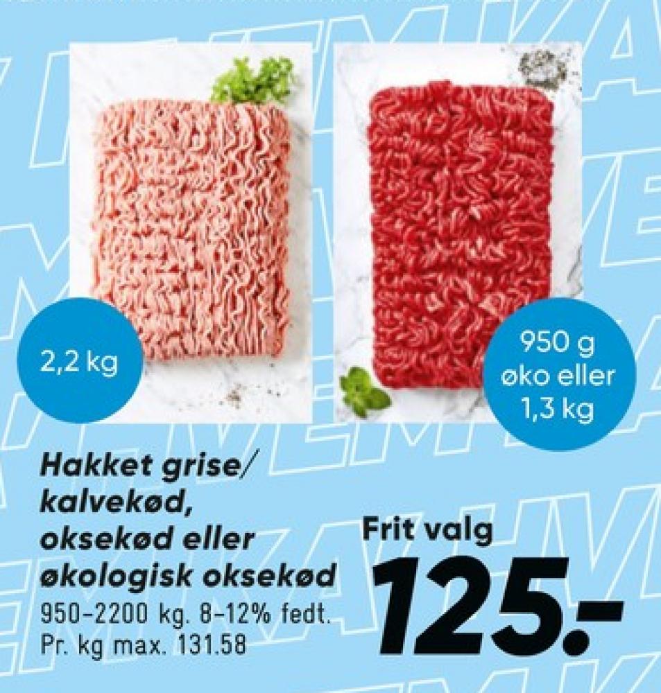 Hakket kalv og grisekød