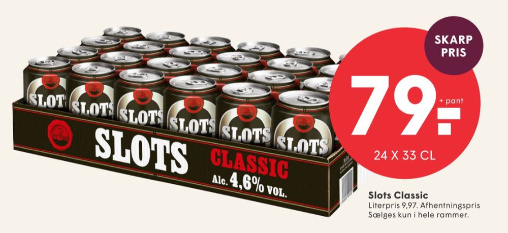 Slots Classic, Øl 24 pk.