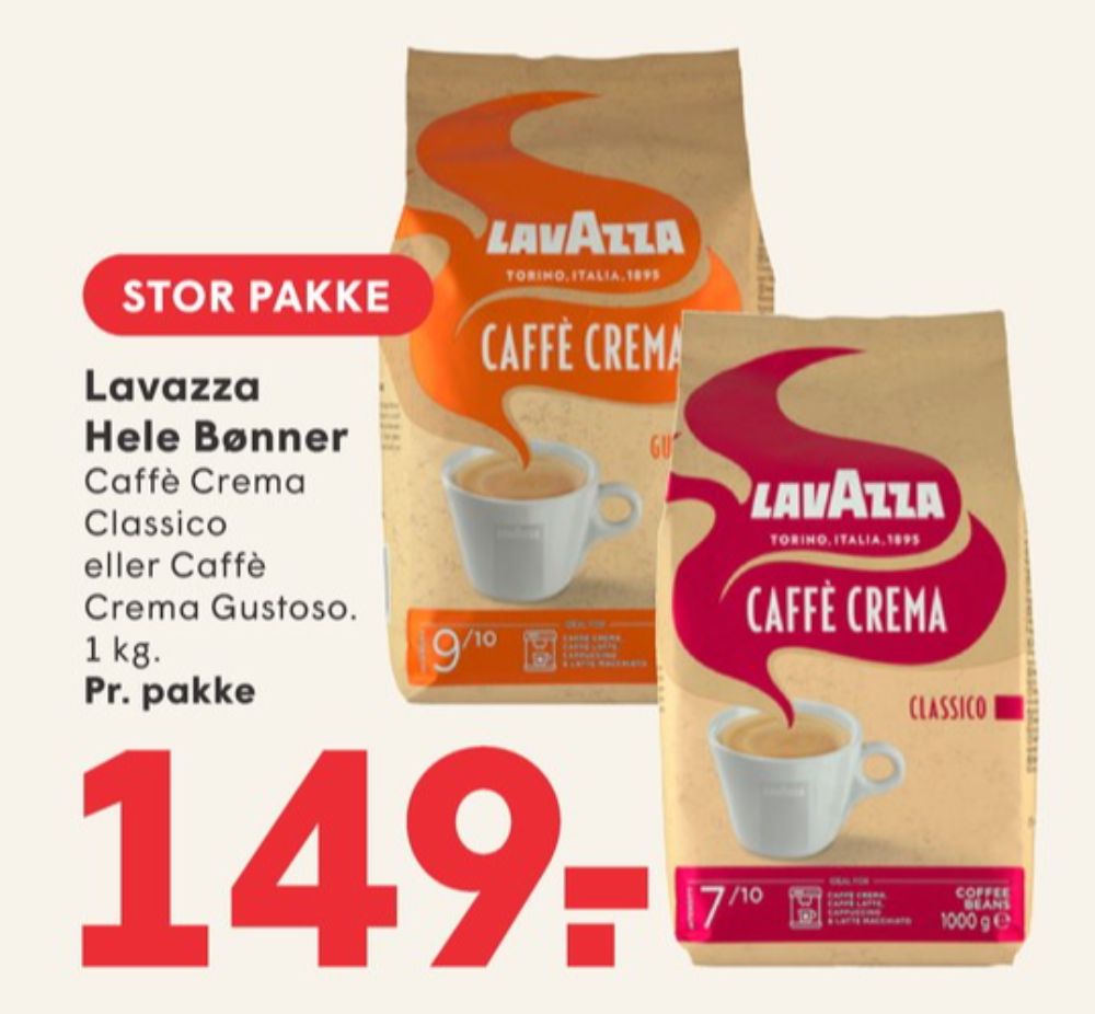 LavAzza Caffe Crema Classico, Kaffebønner