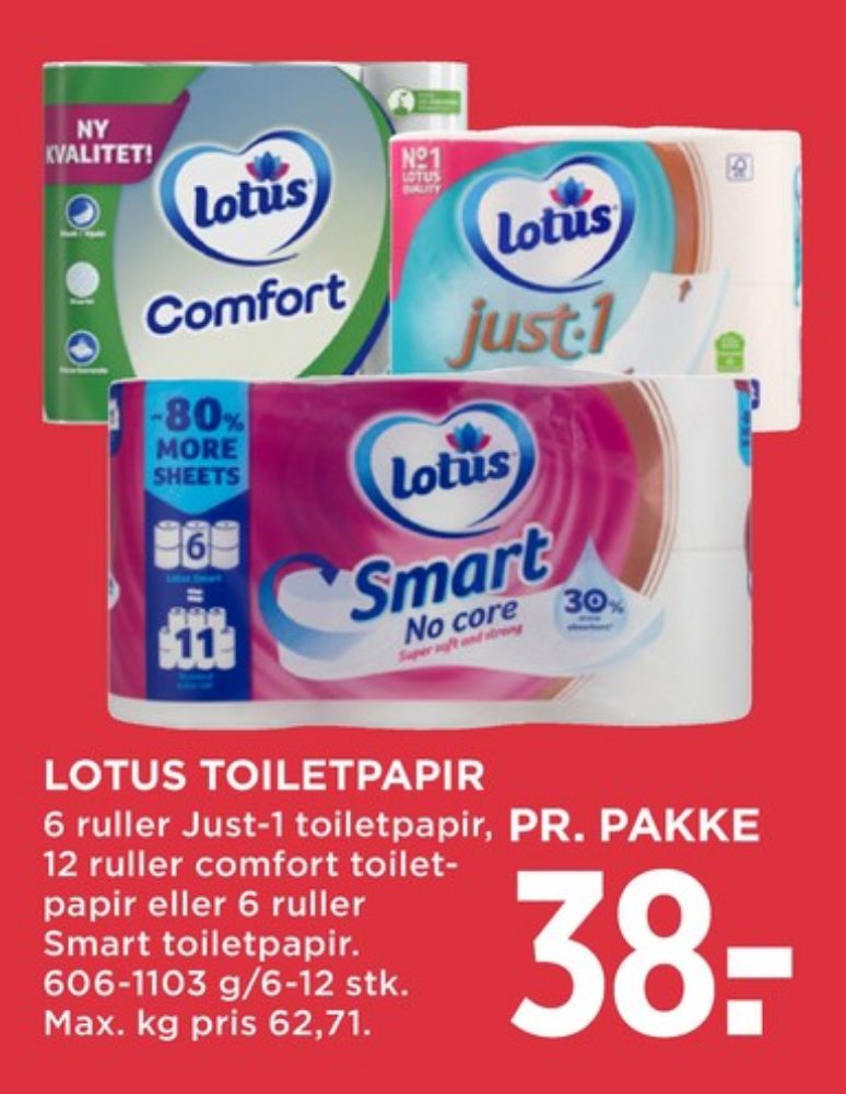Lotus Comfort, Toiletpapir