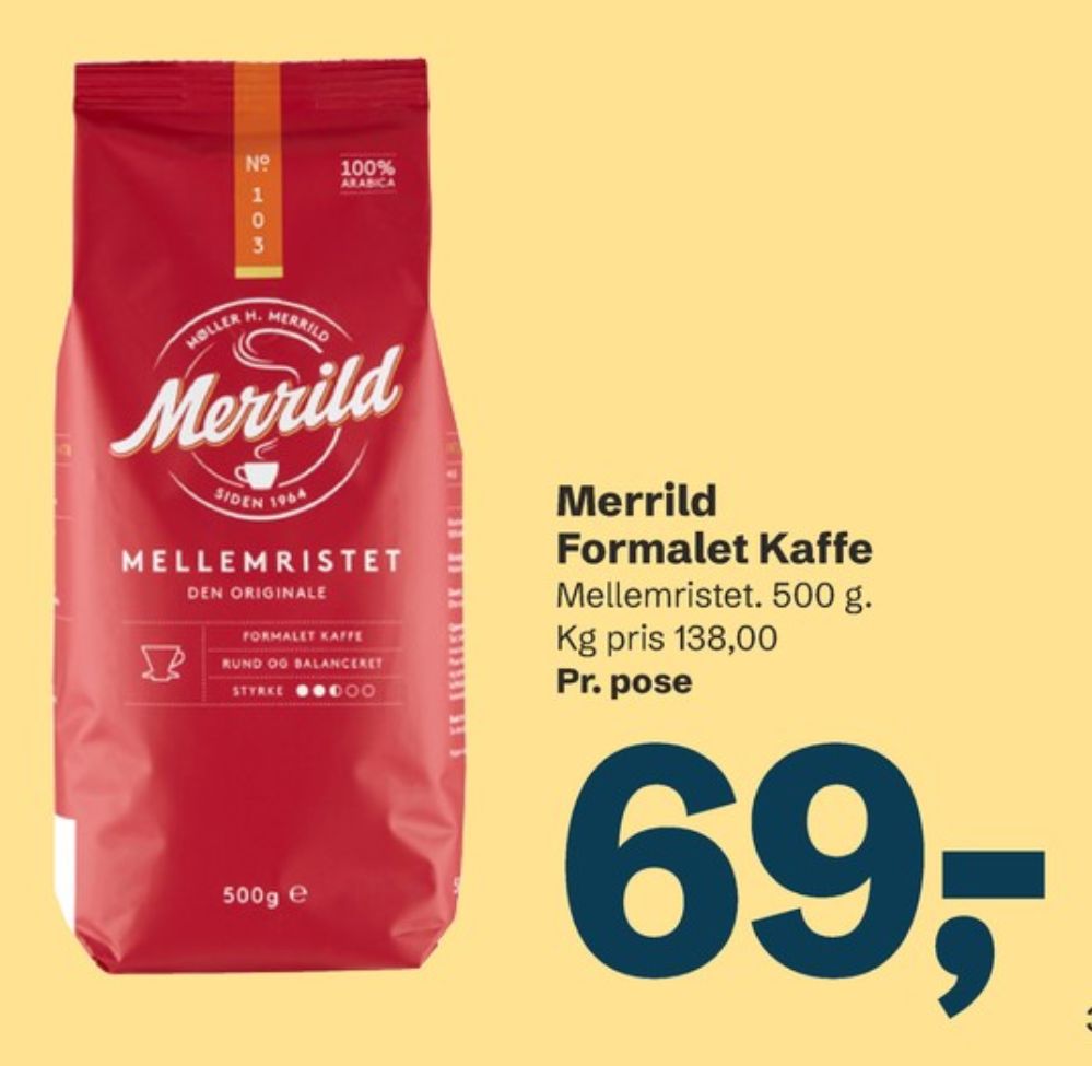 Merrild Mellemristet, Kaffe Formalet