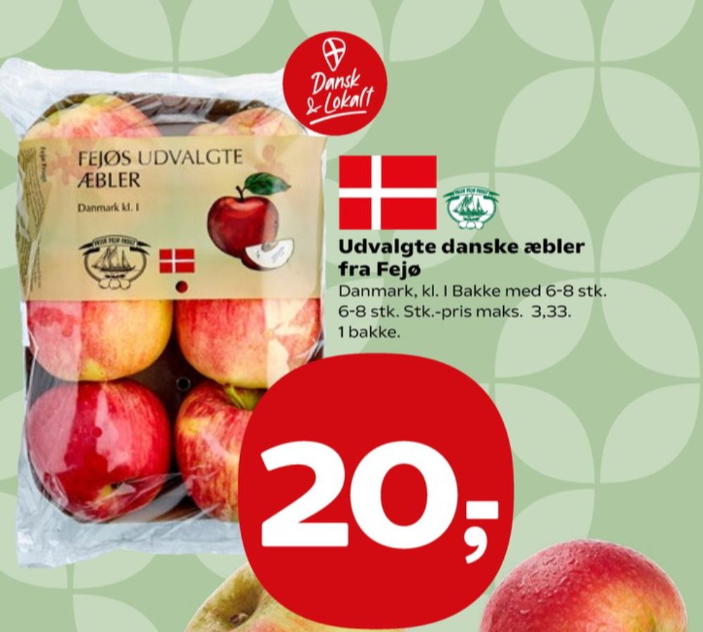 Fejø Dansk Kernefrugt, Æbler