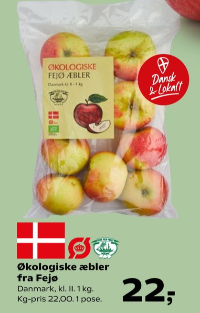 Fejø Dansk Kernefrugt, Æbler