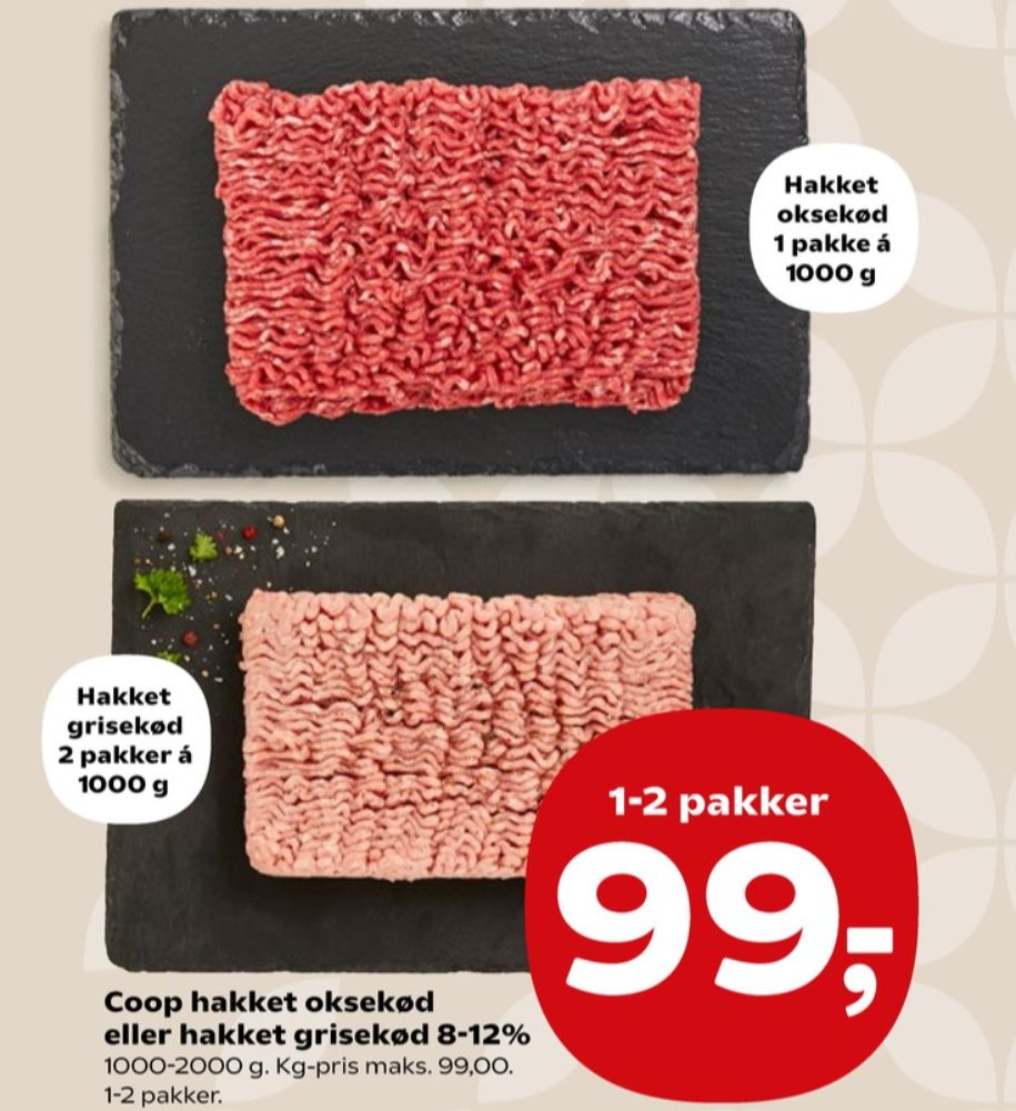 Hakket grisekød 8-12%