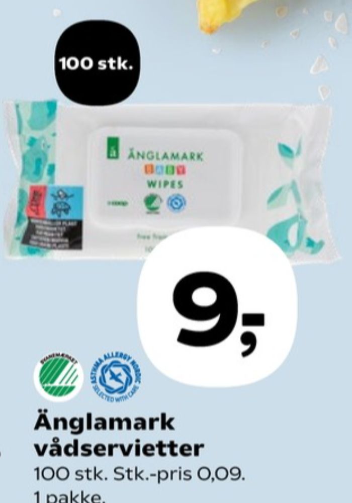 Änglamark, Vådservietter