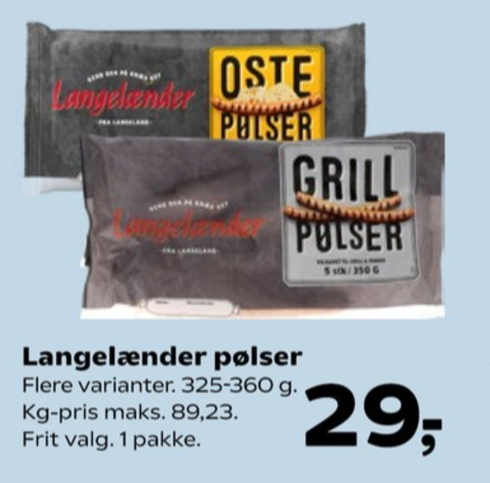 Langelænder, Grillpølser