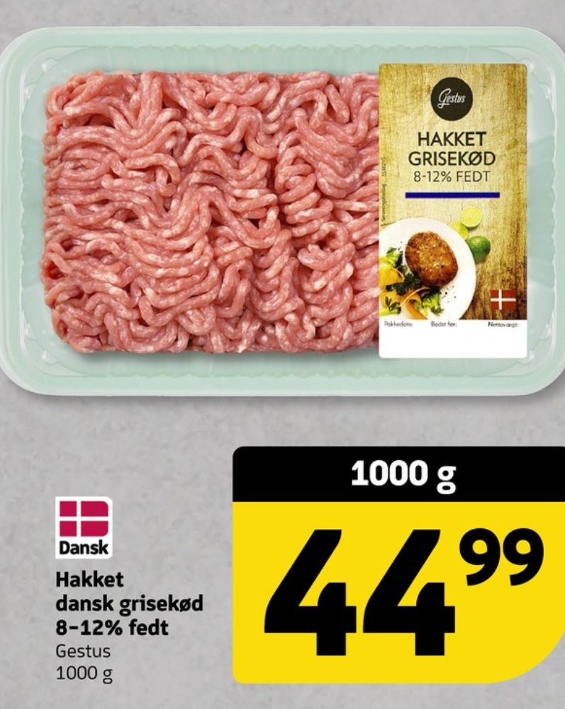 Hakket grisekød 8-12%