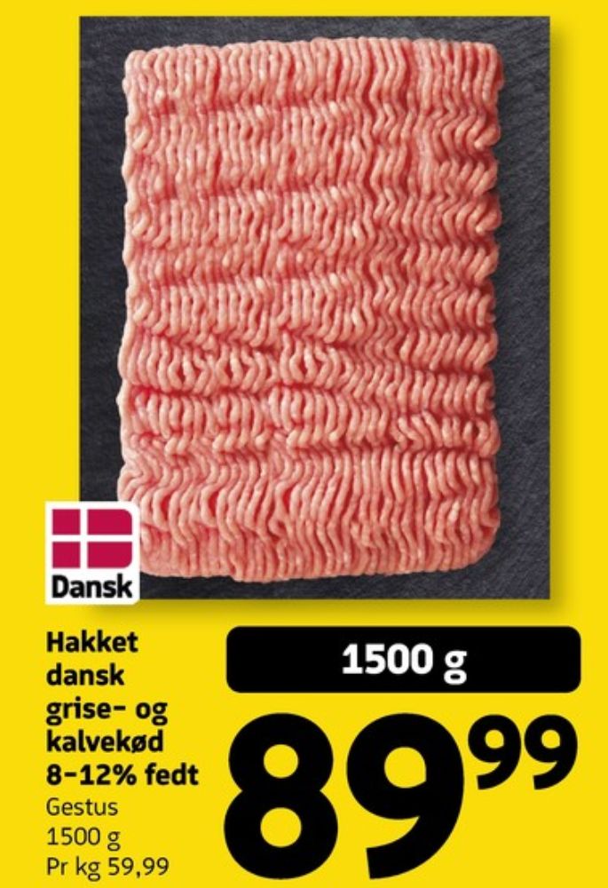 Hakket kalv og grisekød 8-12%