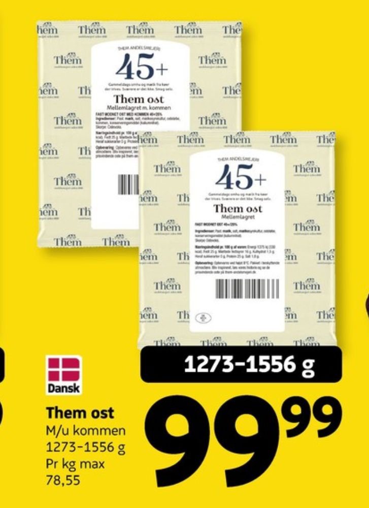Them Ost, Skæreost Mellemlagret 45+