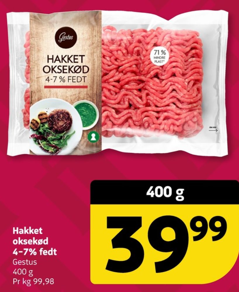 Gestus, Hakket oksekød 7-10%