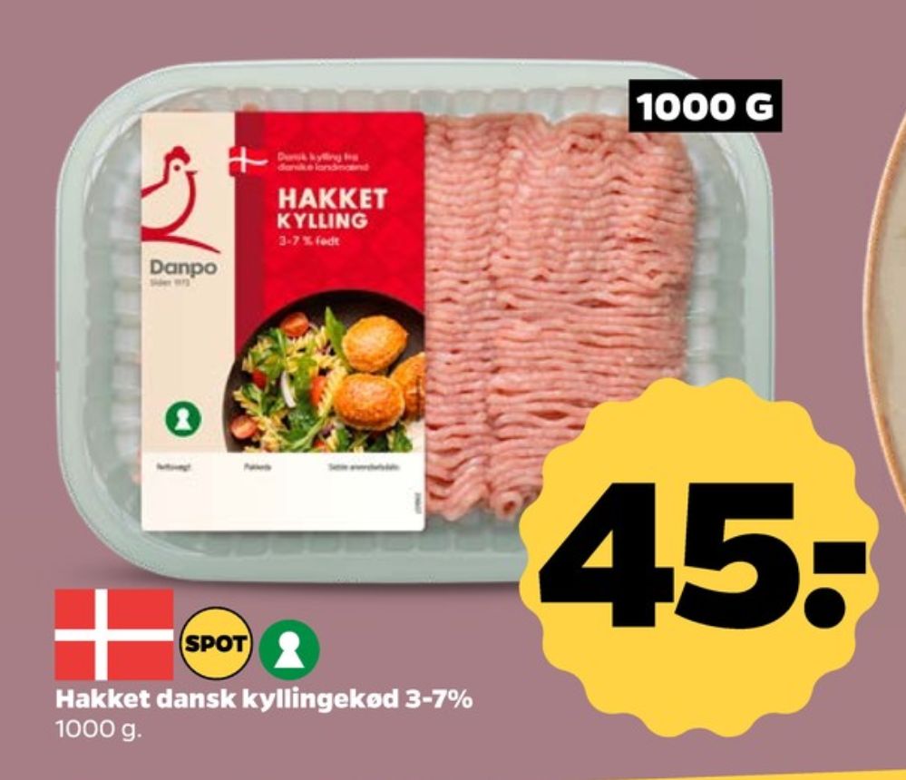 Danpo, Hakket kylling 3-7%