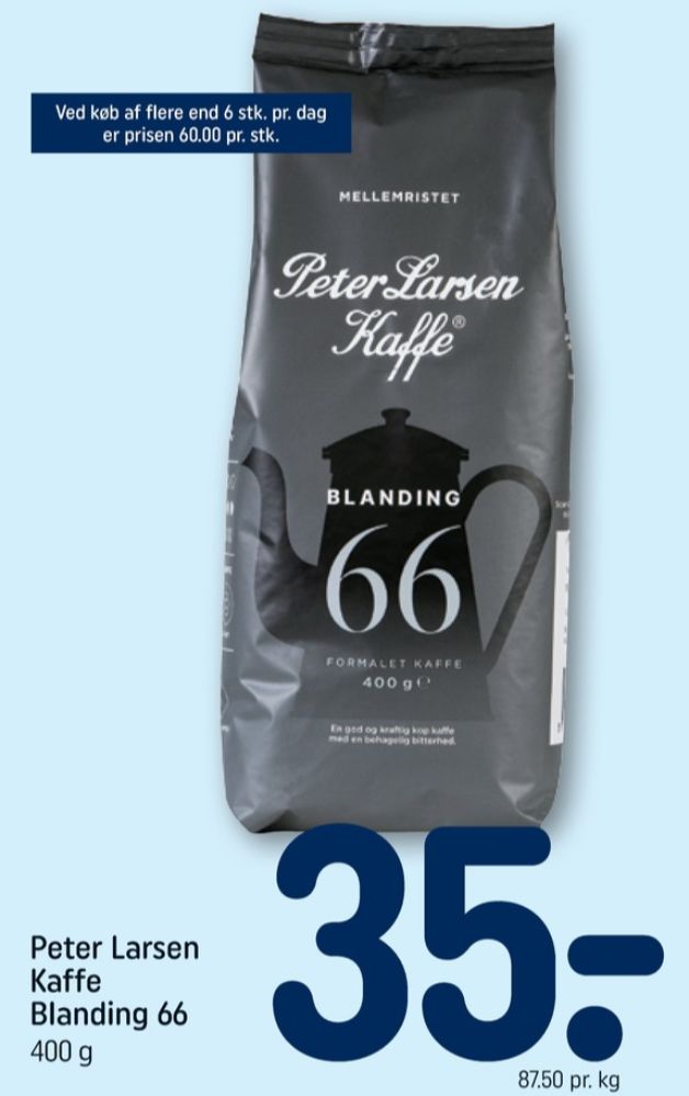 Peter Larsen Blanding 66, Kaffe Formalet