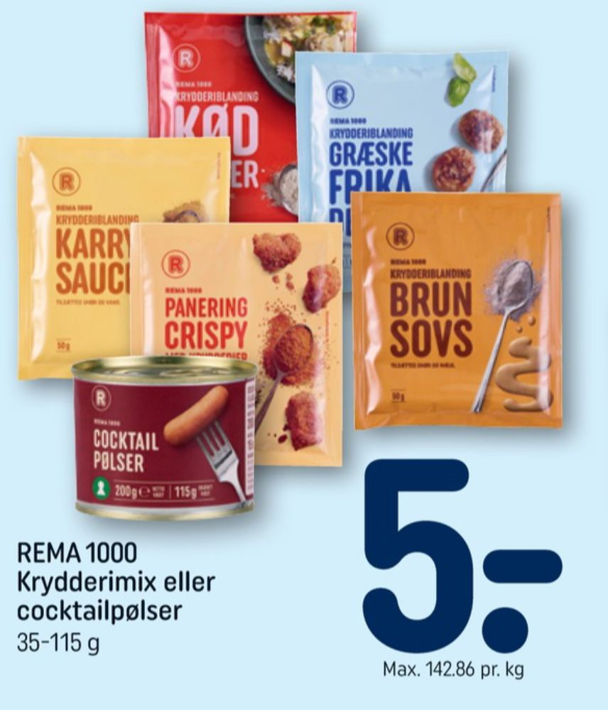 Rema 1000, Cocktailpølser