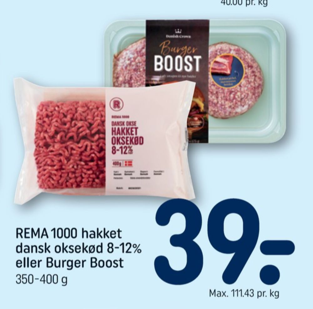 Rema 1000, Hakket oksekød 8-12%