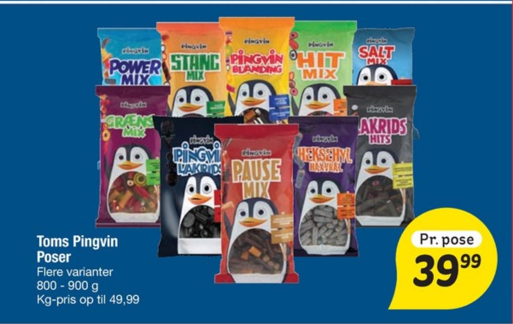 Toms Pingvin Blanding, Slikposer