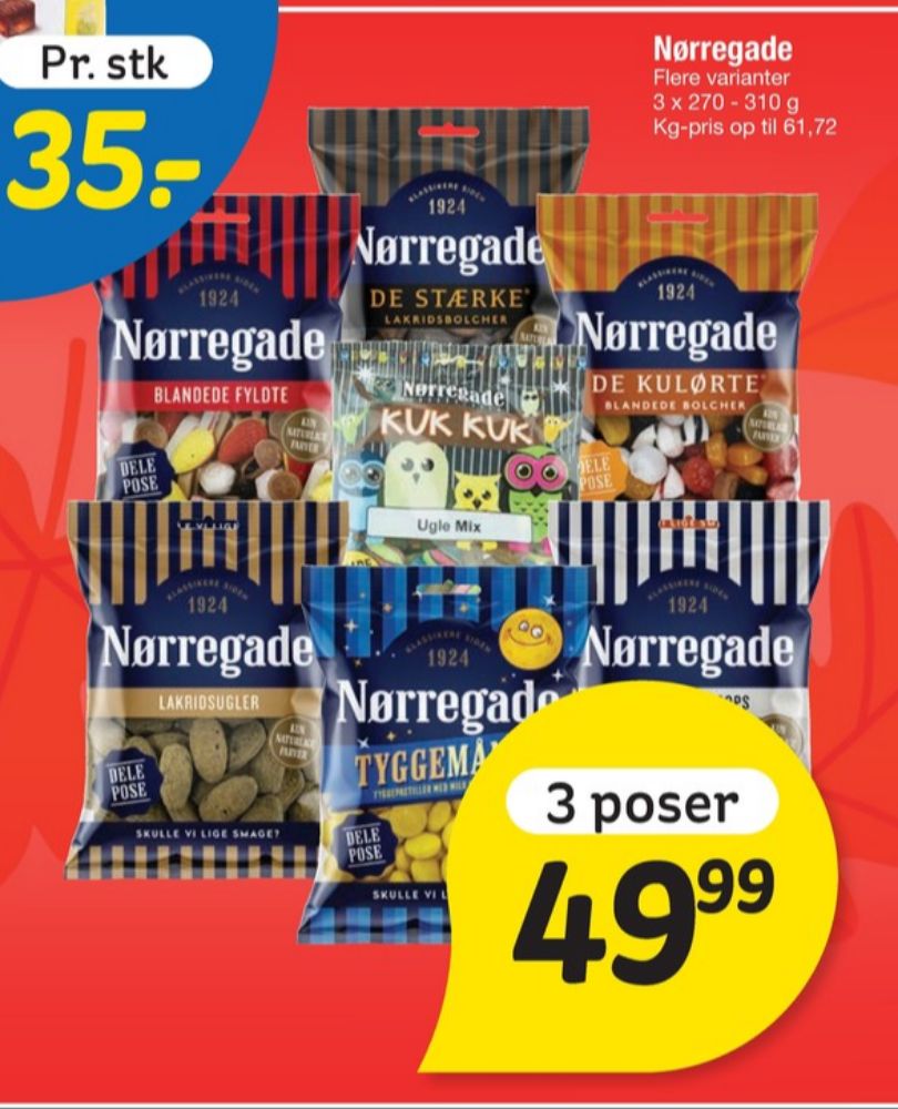 Nørregade De Stærke Lakridsbolsjer, Bolsjer