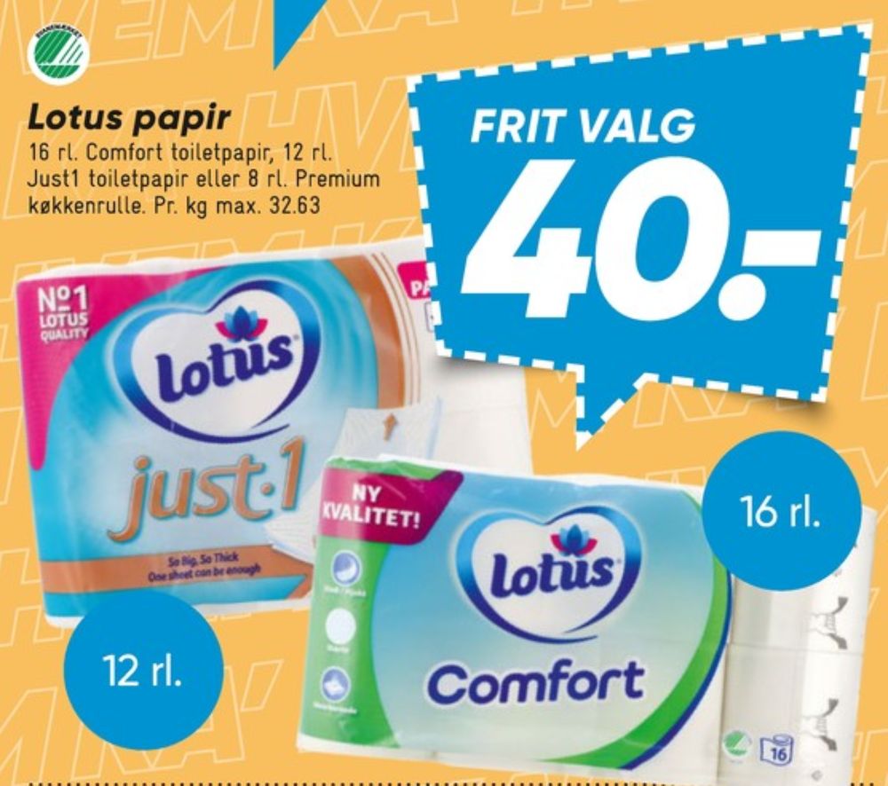 Lotus Just1, Toiletpapir