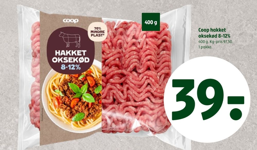 Coop, Hakket oksekød 8-12%