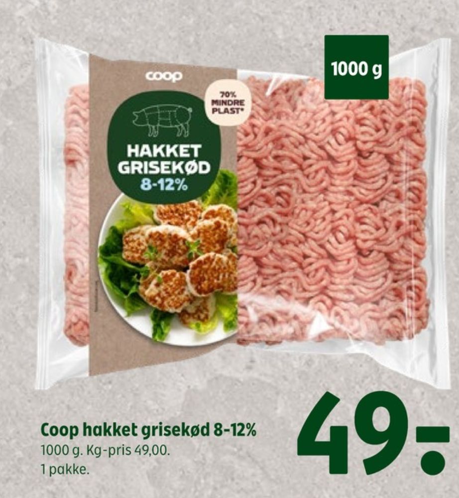 Coop, Hakket grisekød 8-12%