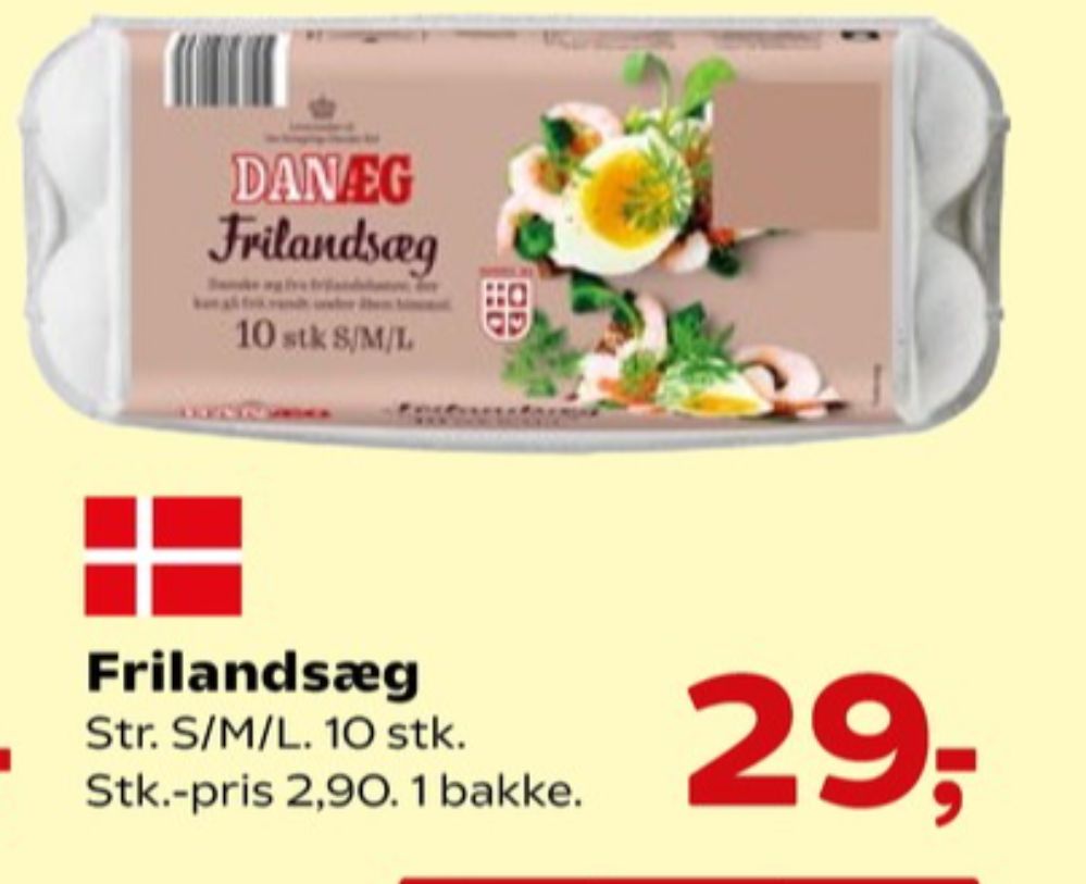 Danæg, Frilandsæg S/M/L