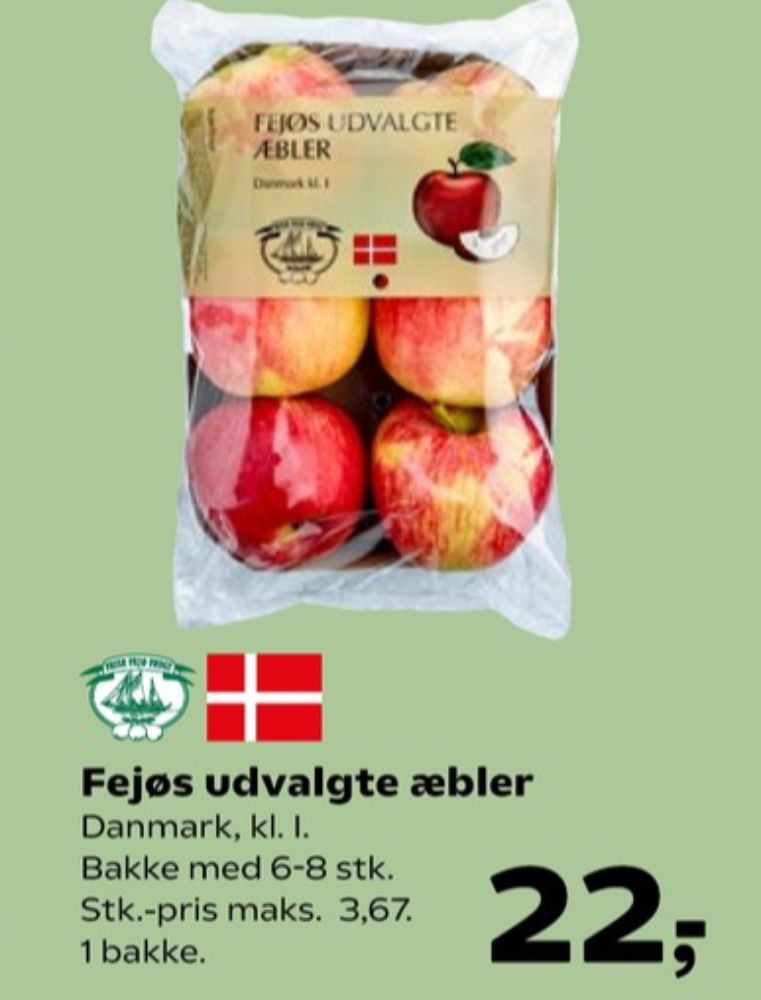 Fejø Dansk Kernefrugt, Æbler