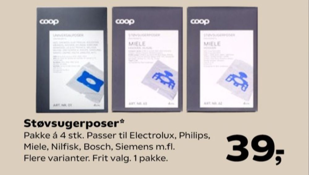 Coop, Støvsugerposer