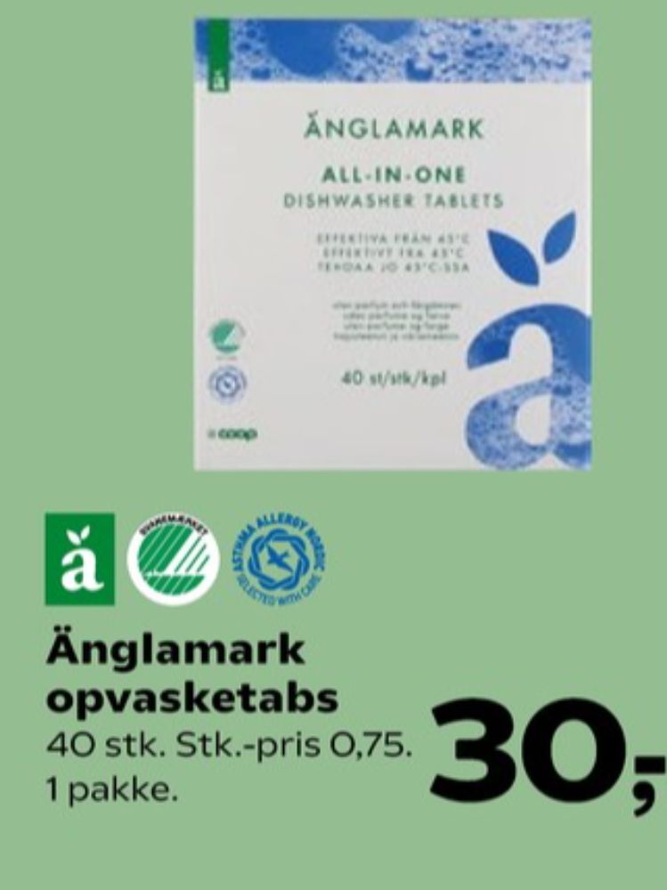 Änglamark, Maskinopvask-tabs