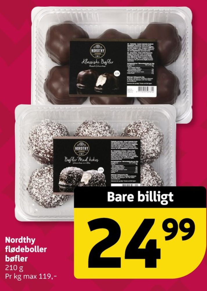 Nordthy, Flødeboller Bøfler Kokos